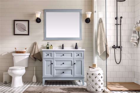 light grey bathroom vanity cabinet combo   drawers