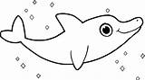 Dolphin Coloring Pages Cute Baby Getcolorings Printable Color sketch template