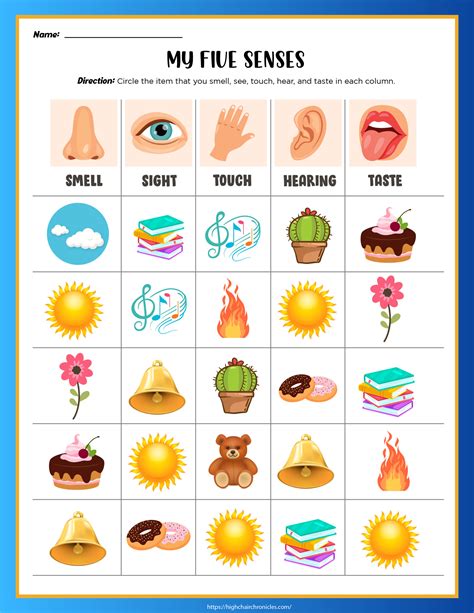 senses worksheet kindergarten printable kindergarten worksheets