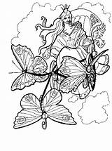 Coloring Pages Printable Advanced Adults Fairy Detailed Butterfly Fantasy Intricate Adult Kids Colouring Printables Getcolorings Print Noted Popular Color Coloringhome sketch template