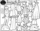 Paper Doll Dolls Printable Template Sewing Seventies Paperthinpersonas Marisole Coloring Patterns Monday Choose Board Diy sketch template