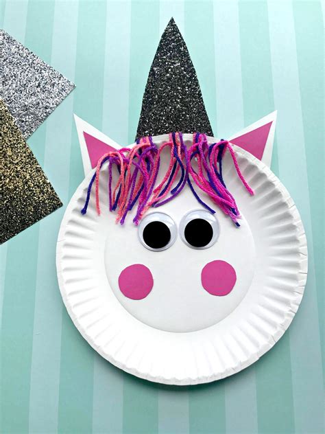 unicorn paper plate craft allfreeholidaycraftscom