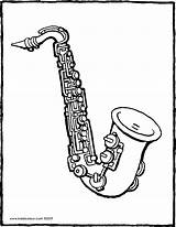 Saxophone Coloring Getcolorings Colouring Objects Getdrawings Pages sketch template