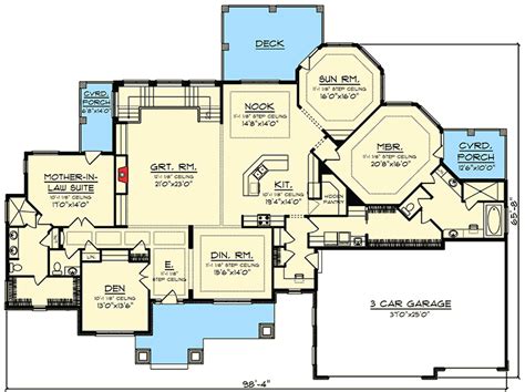 ranch house plan   law suite ah architectural designs house plans