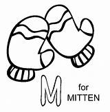 Coloring Mitten Mittens sketch template