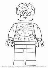 Lego Lantern Green Draw Drawing Movie Step Drawingtutorials101 Cartoon Movies sketch template