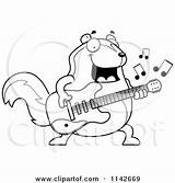 Skunk Guitarist Chubby Clipart Cartoon Cory Thoman Outlined Coloring Vector Collc0121 Protected Royalty sketch template