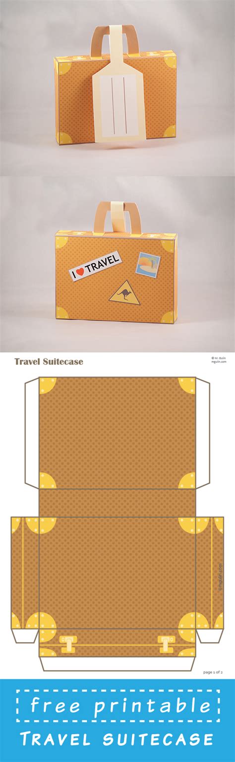 diy printable travel suitcase  address tag  gulin papercrafts