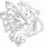 Sirenix Flora Colorear Winx Colorea sketch template