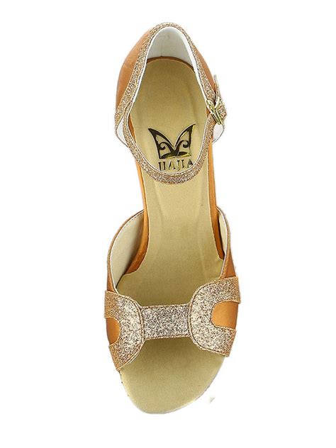 Women S Stiletto Heel Satin Peep Toe Sparkling Glitter Dance Shoes