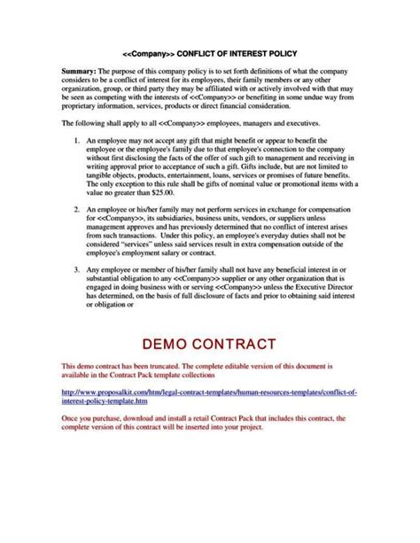 conflict  interest disclosure form template sampletemplatess