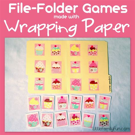 file folder games wrapping paper