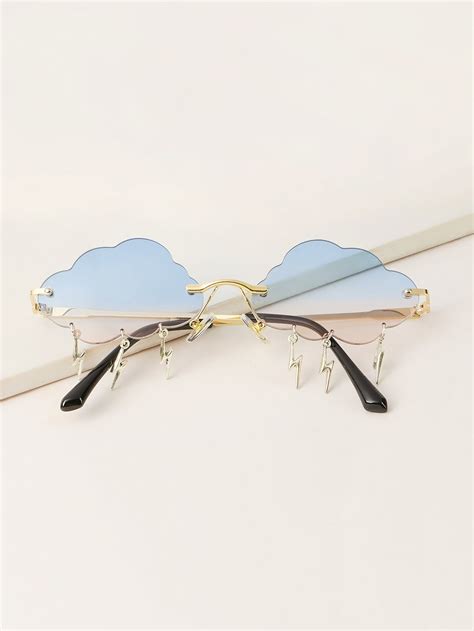 rimless cloud frame sunglasses in 2021 glasses trends sunglasses