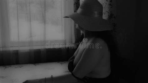 Nude Girl Looking Through The Window Stock Image Image Of Underwear