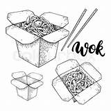 Drawing Chinese Wok Food Paintingvalley Getdrawings Vector sketch template
