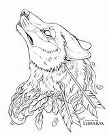 Wolf Lineart Drawing Coloring Tattoo Animal Pack Line Pages Drawings Deviantart Wolves Sketch Cool Dark sketch template