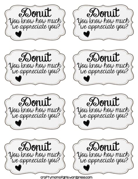 teacher appreciation  printable donuts teacher  gift