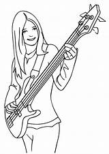 Guitar Coloring Pages Bass Drawing Getcolorings Easy Color Getdrawings sketch template