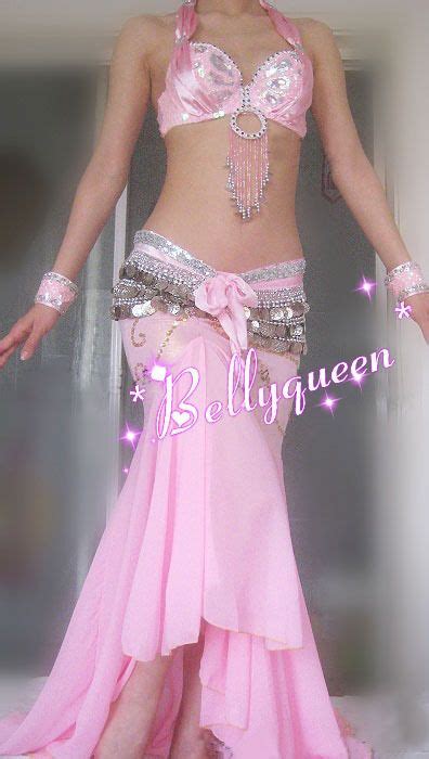 New Belly Dance 3pcs Costume Braandskirtandscarf Light Pink Dance Outfits