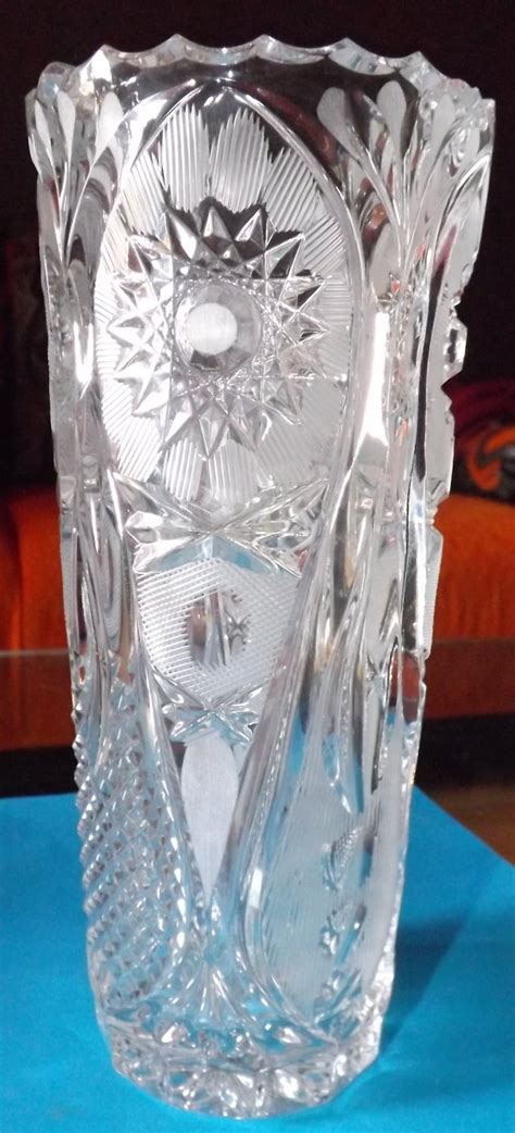 flower vase made from original bohemian crystal glass