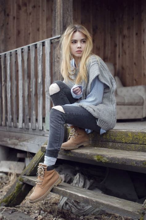 blonde women jeans stairs long hair wallpaper character