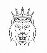 Crown Lion Tattoo Drawing King Outline Designs Line Drawings Tattoos Face Kings Simple Sketch Head Paper Latin Sketches Paw Tribal sketch template