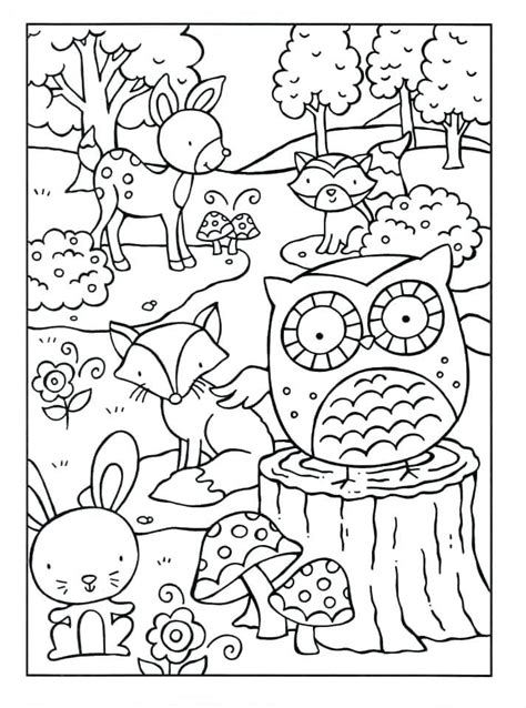 coloring pages forest animals bentechperspective