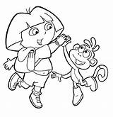 Dora Coloring Pages Boots Print sketch template