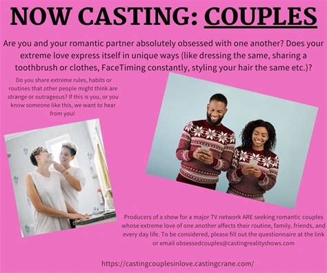 Nationwide Casting Call For Couples Obsessed With Each Other
