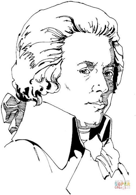 wolfgang amadeus mozart coloring page  printable coloring pages