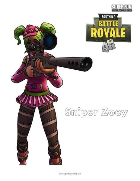 zoey sniper fortnite coloring page super fun coloring