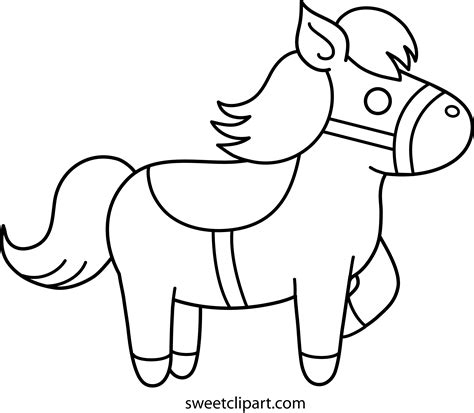 cute pony coloring page  clip art