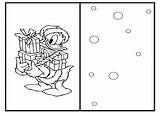 Christmas Coloring Cards Color Kids Printable Card Colouring Pages Duck Donald Popular Library sketch template
