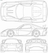 Drift Mazda Veilside Rx7 Rx Blueprints Drifting Furious Carblueprints sketch template