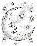 Moon Drawing Crescent Face Sun Drawings Stars Coloring Tattoos Pages Tumblr Tattoo Mond Star Cresent Pencil Sketch Web Visit Choose sketch template