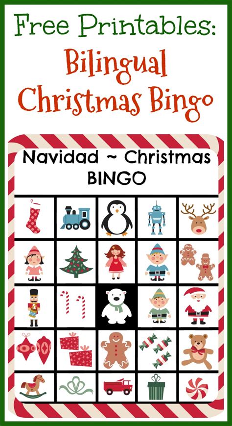 printables bilingual christmas bingo ladydeelg