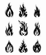 Sketch Feuer Flamme Vector Flames Flammen Gezeichnet Flammes Tatoo Vectoriel Ensemble Vecteurs Skizze Zeichnung sketch template