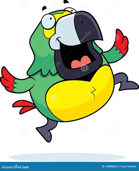 parrot jumping stock vector illustration  green tropical