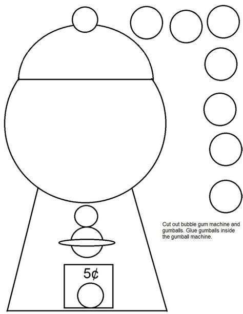 gumball machine coloring pages printable shelter quiet book
