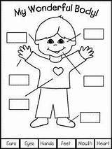 Body Preschool Parts Activities Kindergarten Worksheet Label Worksheets Activity Wonderful Coloring Kids Clipart Pages Theme Printable Craft Crafts Sheet Drawing sketch template
