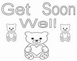 Well Soon Coloring Pages Printable Cards Sheets Print Freecoloring Printables Card Bears Teddy Wishing sketch template