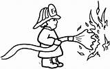 Fireman Coloring Fire Hat Puts sketch template
