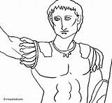 Caesar Coloring Statue Coloringcrew sketch template