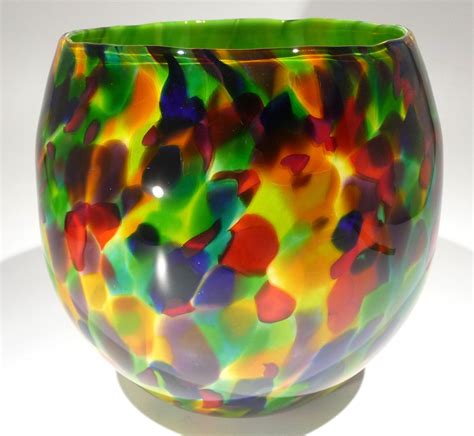 Hand Blown Glass Art Bowl Table Centerpiece Dirwood End Of Etsy