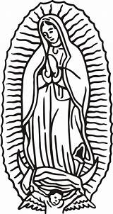 Guadalupe Virgen Virgin Mexican Educativeprintable sketch template