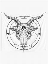 Goat Occult Symbols Head Baphomet Choose Board Satanist Symbolism Pentagram Tapestry sketch template