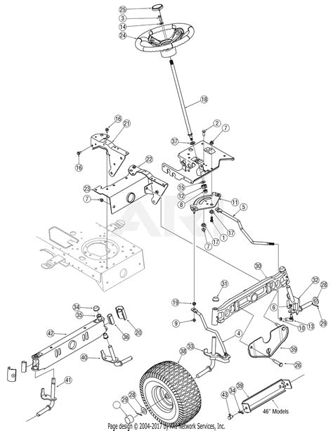 mtd axh  parts diagram  steering assembly