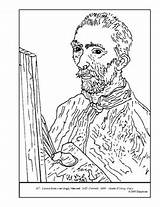 Gogh Coloring Van Portrait Self Pages Colouring Lesson Plan Sunflowers Choose Board sketch template