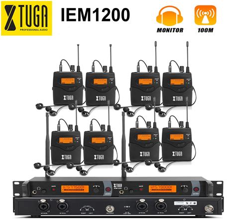 xtuga iem1200 8 bodypack wireless in ear monitor system xtuga