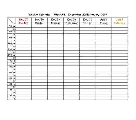 weekly schedule planner template unique  blank weekly calendar